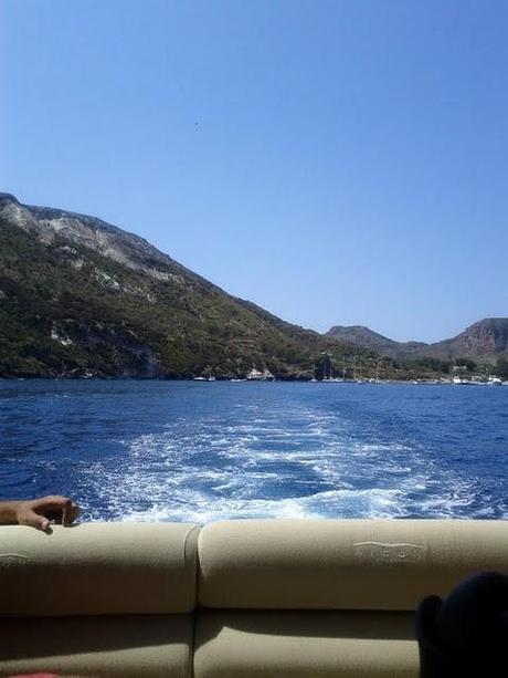 On boat around Vulcano and Panarea...