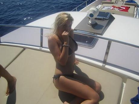 On boat around Vulcano and Panarea...