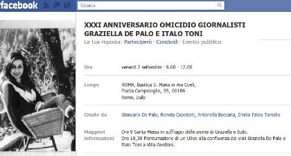 XXXI anniversario omicidio giornalisti Graziella De Palo e Italo Toni