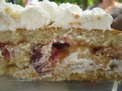 Stavolta l'ho fatta proprio grossa ovvero la torta di Pan di Spagna , frutta, panna e.....