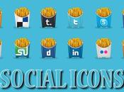 icone social media forma pacchetto patatine fritte