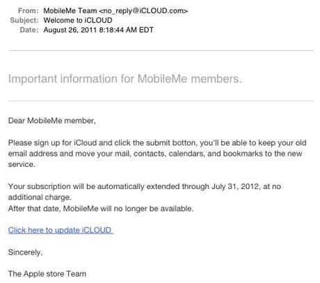 Attacco hacker per i clienti MobileMe e iCloud: ecco l’ email incriminata!