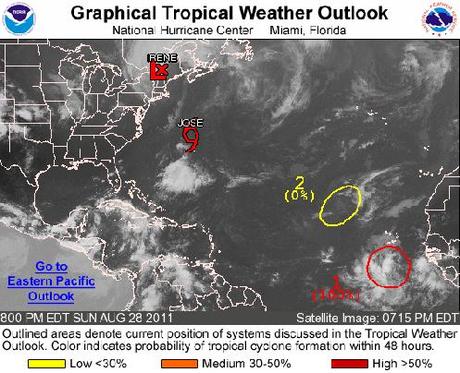 Irene, da uragano a tempesta tropicale