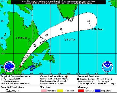 Irene, da uragano a tempesta tropicale