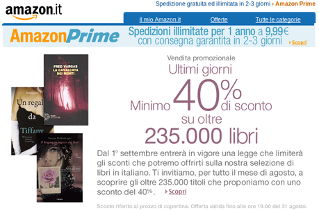 amazon Su Amazon ultimi giorni con il 40% di sconto sui libri