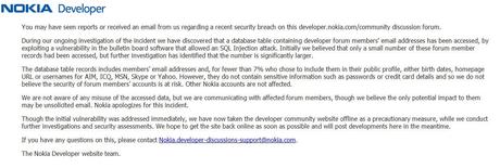 developer.nokia.com sotto attacco degli hacker