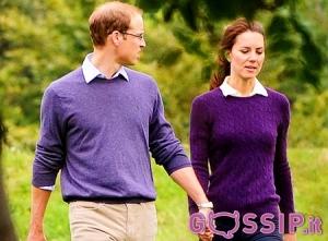 William d”Inghilterra e Kate Middleton a spasso nel bosco.