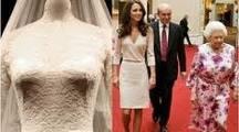 In mostra a Londra l”abito di nozze di Kate Middleton.