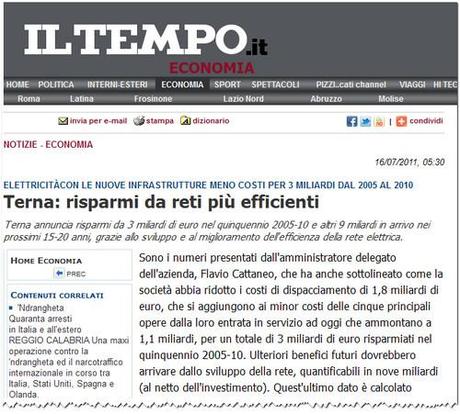 Risparmio Energetico: Flavio Cattaneo - Terna, risparmi da reti più efficienti