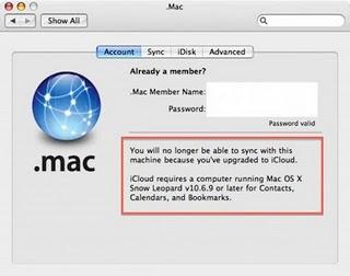 Apple,Snow Leopard v10.6.9 per il supporto a icloud?
