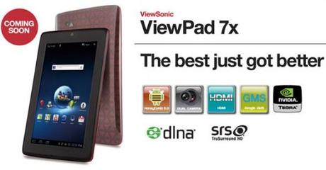 viewpad7x ViewSonic ViewPad 7x, nuovo tablet Android Honeycomb a 350€
