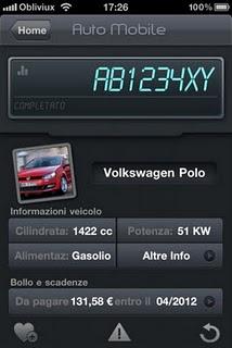 Scopri in pochi secondi dati e scadenze della tua automobile con l'app ''Auto Mobile'' vers 1.0.5.