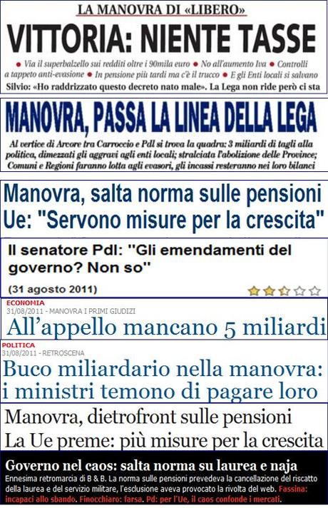 La Manovra: dilettanti allo sbaraglio…..