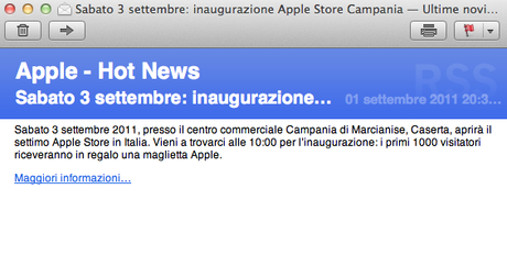 Apple annuncia ufficialmente tramite una mail  l’apertura dell’Apple Store a Caserta!