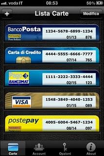 L'app iStrongBox vers 1.2.8  per archiviare le vostre carte di credito e account online