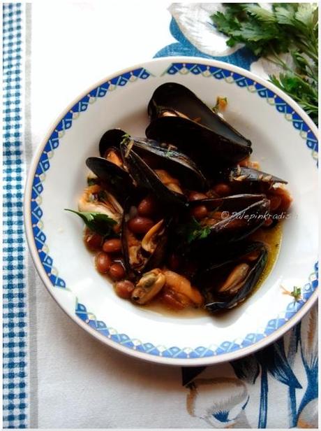 Insalata di cozze e fagioli : legumi e molluschi di fine estate....