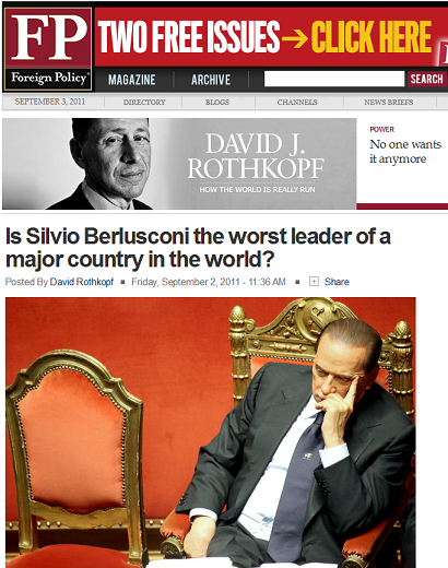 Stampa Usa: Silvio Berlusconi è il peggior leader dei paesi piu industrializzati del mondo?