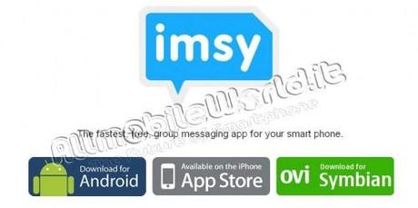 Imsy Social Messenger gratuito per Apple, Android e Symbian