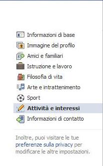 Facebook: le modifiche al profilo
