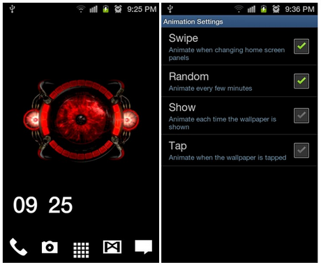 Live wallpaper / Sfondo animato Android : Droid Bionic “red eye” Bellissimo da non perdere!