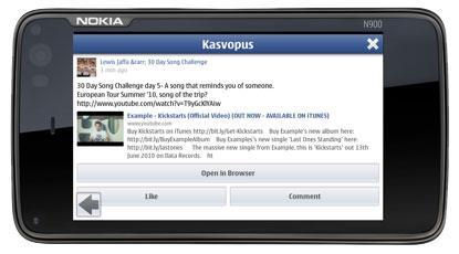 Kasvopus-Nokia-N900-allmobileworld Facebook Nokia Symbian e Maemo : Ecco Kasvopus ! – Video e Download