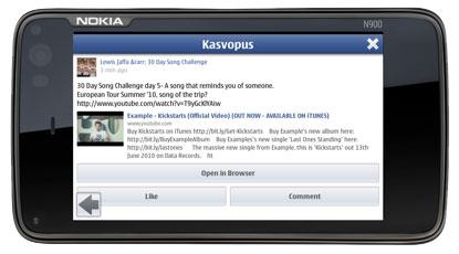 Facebook Nokia Symbian e Maemo : Ecco Kasvopus ! – Video e Download