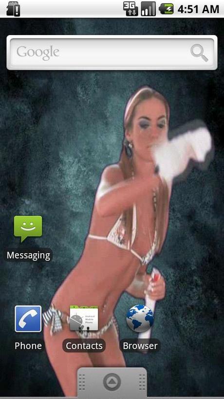 Sexy Live Wallpaper / Sfondo Animato Android : Dirty Fingers la Veronica pulisce il display..!!