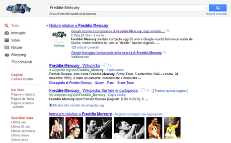 Google Doodle: 65° anniversario per Freddie Mercury