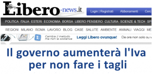 Libero… di mentire : Il governo aumenterà l’Iva per non alzare le tasse!