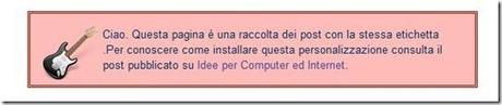 rettangolo con messaggio per pagine etichette