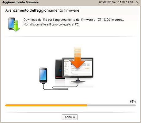 Android 2.3.3 build KG1 per Samsung Galaxy S2 / S II No brand : Aggiornamento Kies