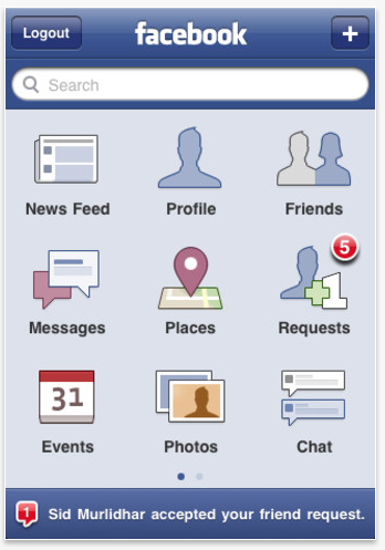 Aggiornamento per l’applicazione “Facebook” per iPhone con diverse novità!