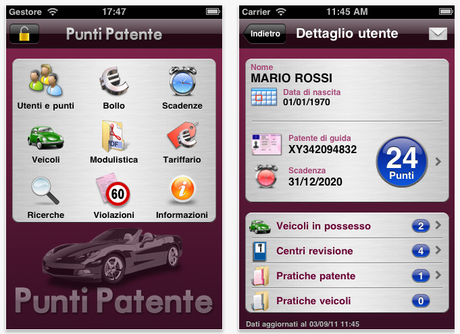 Si aggiorna l’applicazione per iPhone “Punti Patente” con di novità!