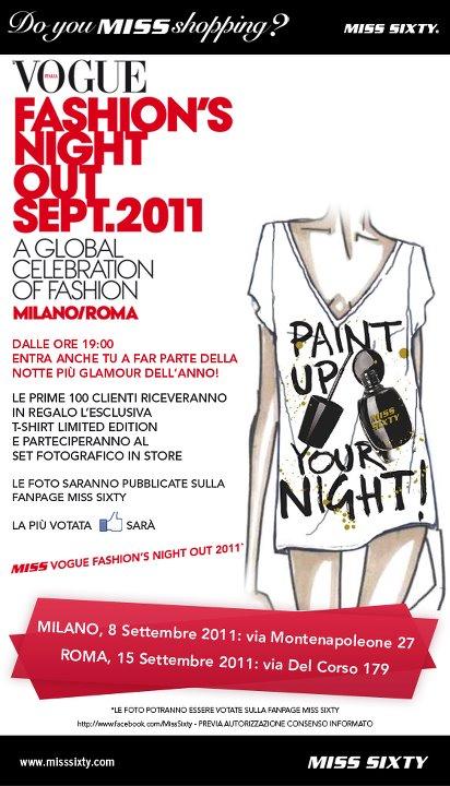 Vogue Fashion’s Night Out 2011: una t-shirt Miss Sixty in regalo per te