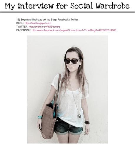 My interview for Social Wardrobe