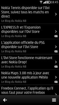 Google Reader su smartphone Nokia con gNewsReader e interfaccia Symbian Belle