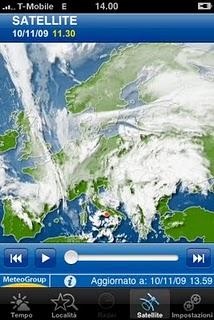 Le previsioni meteo con l'app WeatherPro vers 2.4.1.