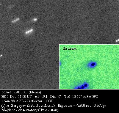 C/2010 X1 (Elenin) una cometa abbastanza banale