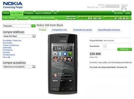Il Nokia 500 in pre-ordine sull’online shop in Portogallo