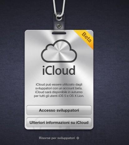 iCloud disponibile anche in Italiano, ancora in beta per sviluppatori !