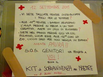 KIT PRONTO SOCCORSO INSEGNATI ovvero E' DURA ANCHE PER LORO...