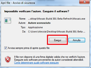 esegui applicazione Trasformare Windows 7 in Windows 8 con l’applicazione Mosaico