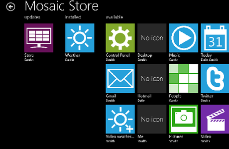 mosaic store2 Trasformare Windows 7 in Windows 8 con l’applicazione Mosaico