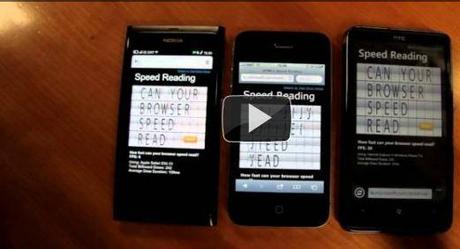 Video Speed ​​Test HTML5: Nokia N9 vs iPhone4 vs HTC HD7