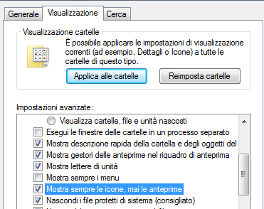 Come abilitare/disabilitare rapidamente l’anteprima di file e cartelle su Windows 7