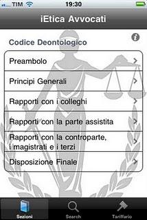 L'app iEtica Avvocati per controllare il Codice Deontologico e il Tariffario dal tuo iPhone.