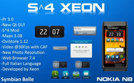 CFW S^4 Xeon v1.3 – Symbian Belle Italiano e Inglese per N8