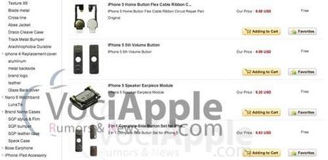 Nuove Parti di ricambio per iPhone 5 da e-commerce cinesi