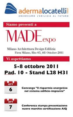 Sostenibilità, affidabilità ed efficienza per l’involucro edilizio. AdermaLocatelli Group presenta a MadeExpo 2011  nuove soluzioni e prodotti per l’edilizia del futuro.