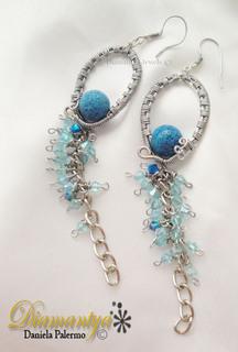 Wire wrapping: Laguna earrings.